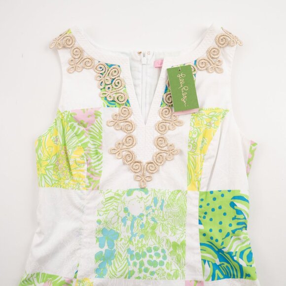 NEW LILLY PULITZER Janice Shift Dress in Resort White Lioness Patch size 2 - Picture 7 of 11